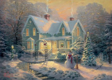 company of captain reinier reael known as themeagre company Painting - Blessings of Christmas Thomas Kinkade